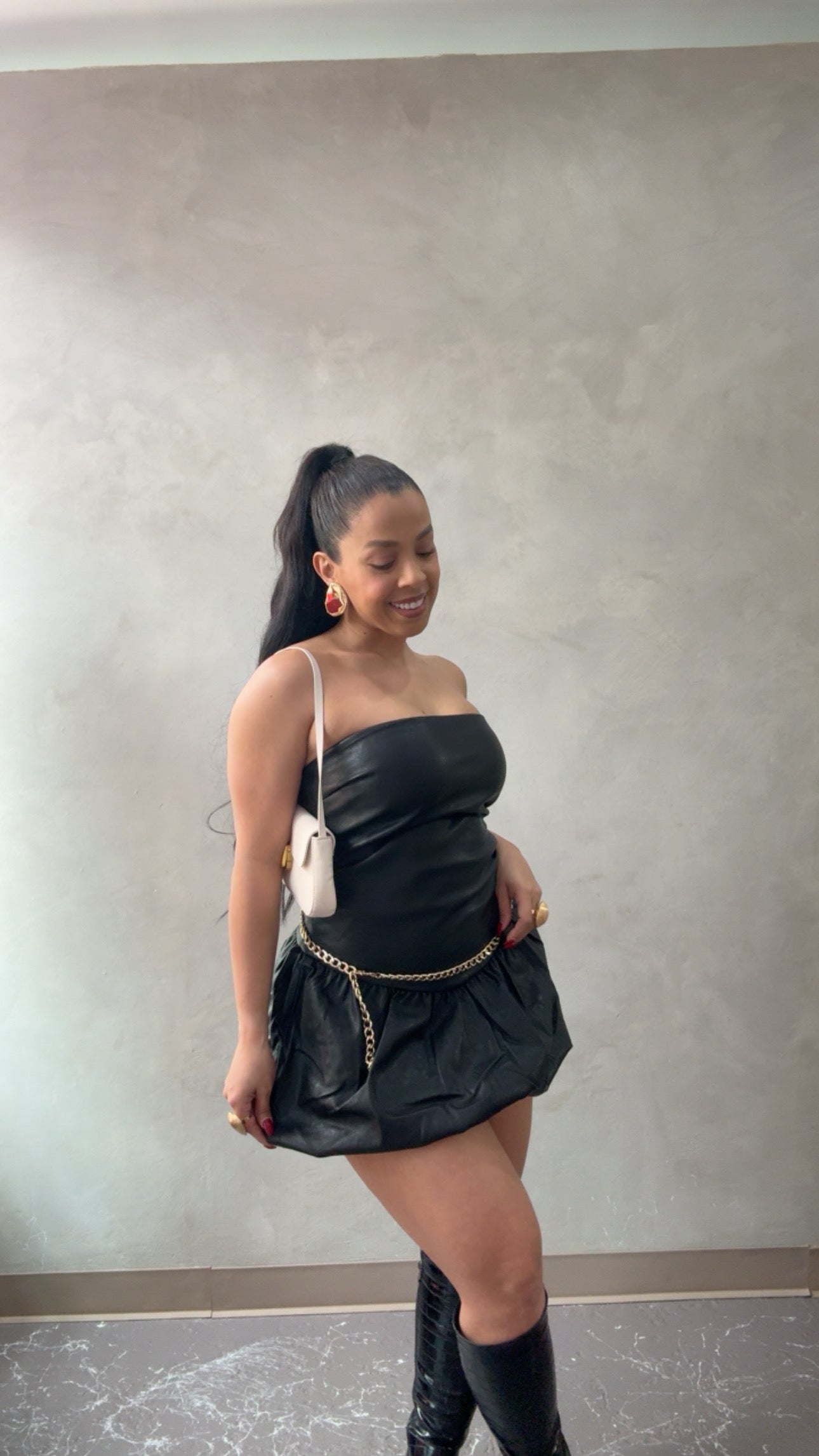 Leather Bubble Dress