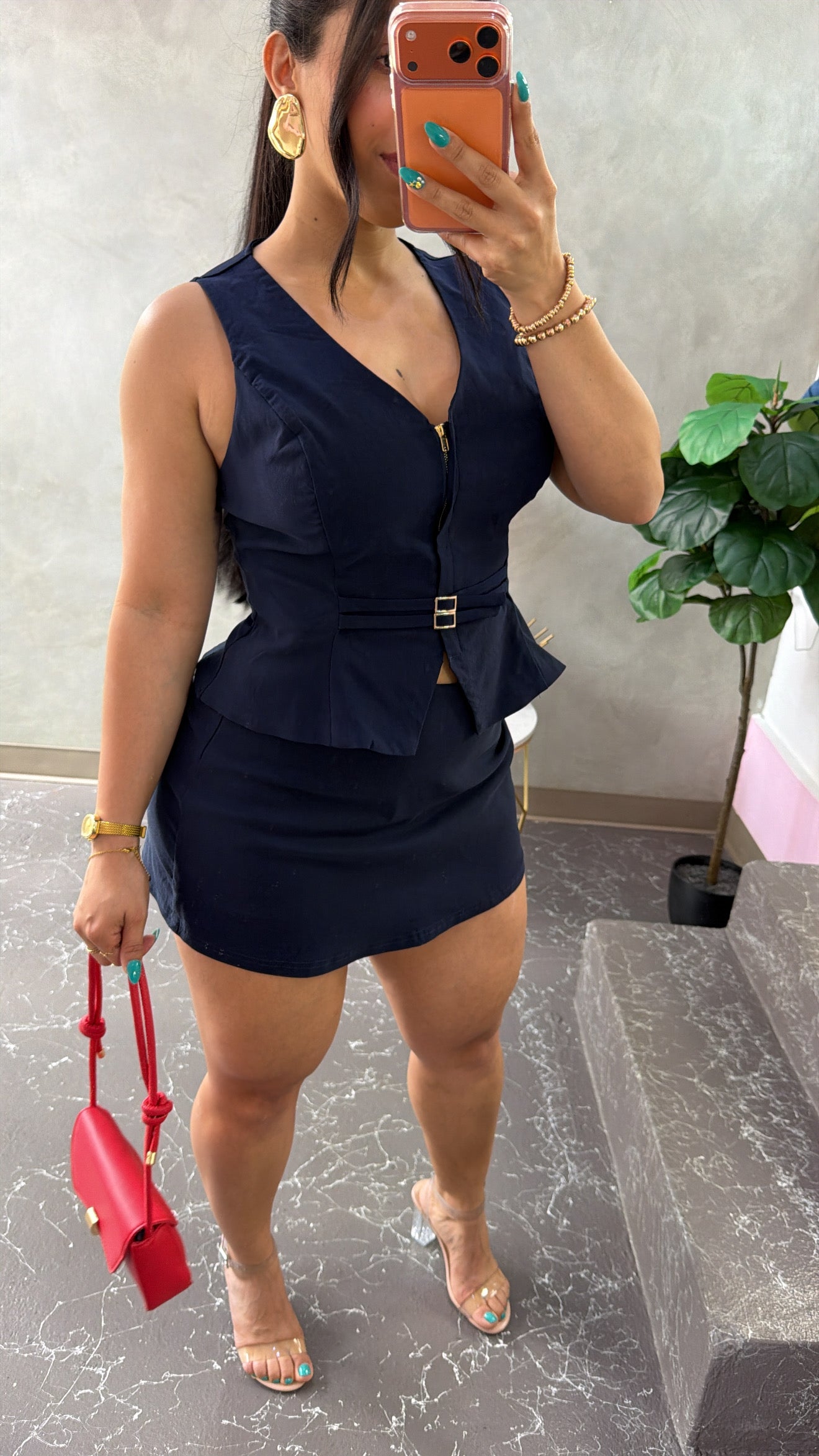 Navy Skirpant & Vest