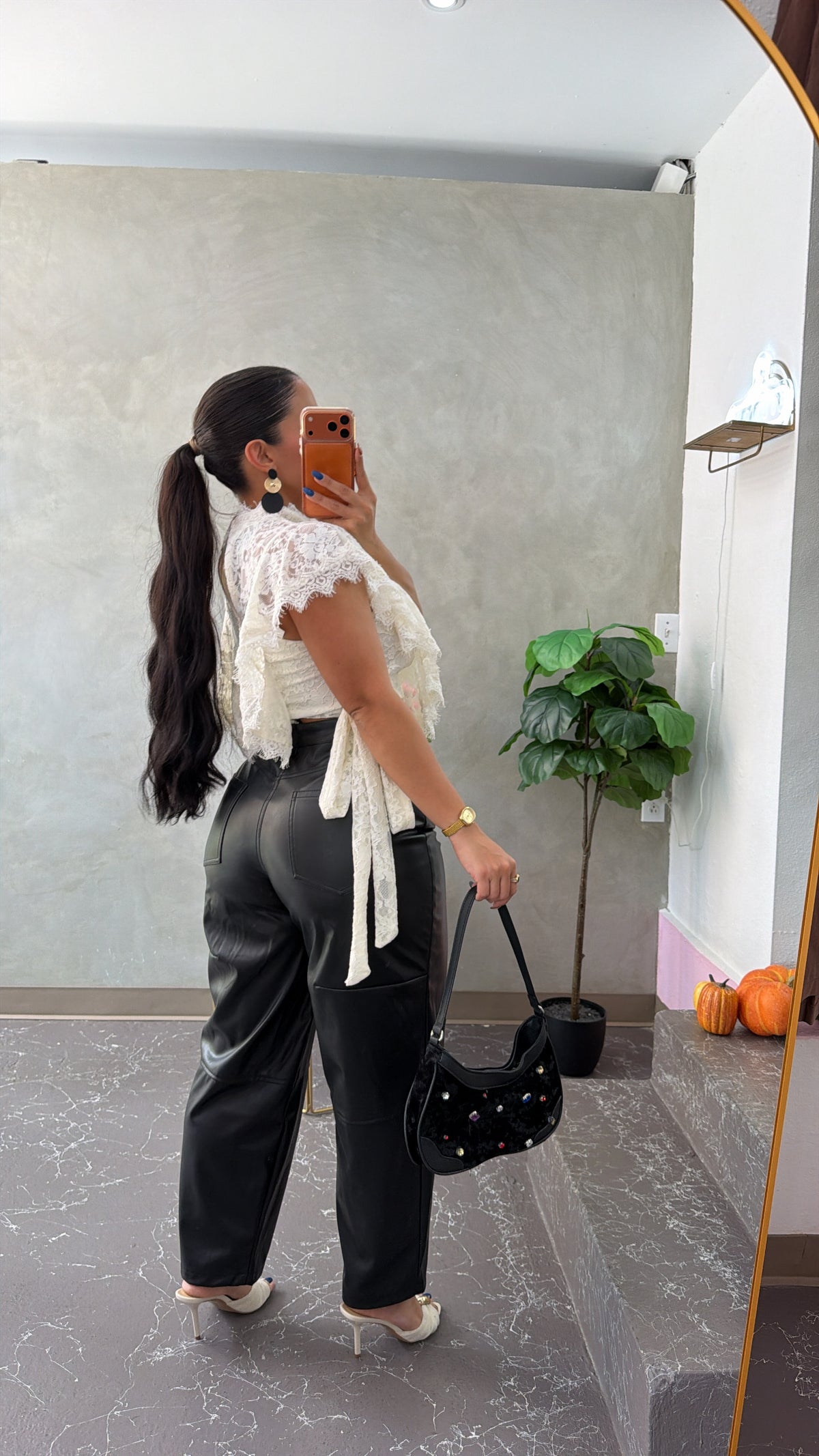 Leather Barrel Pant