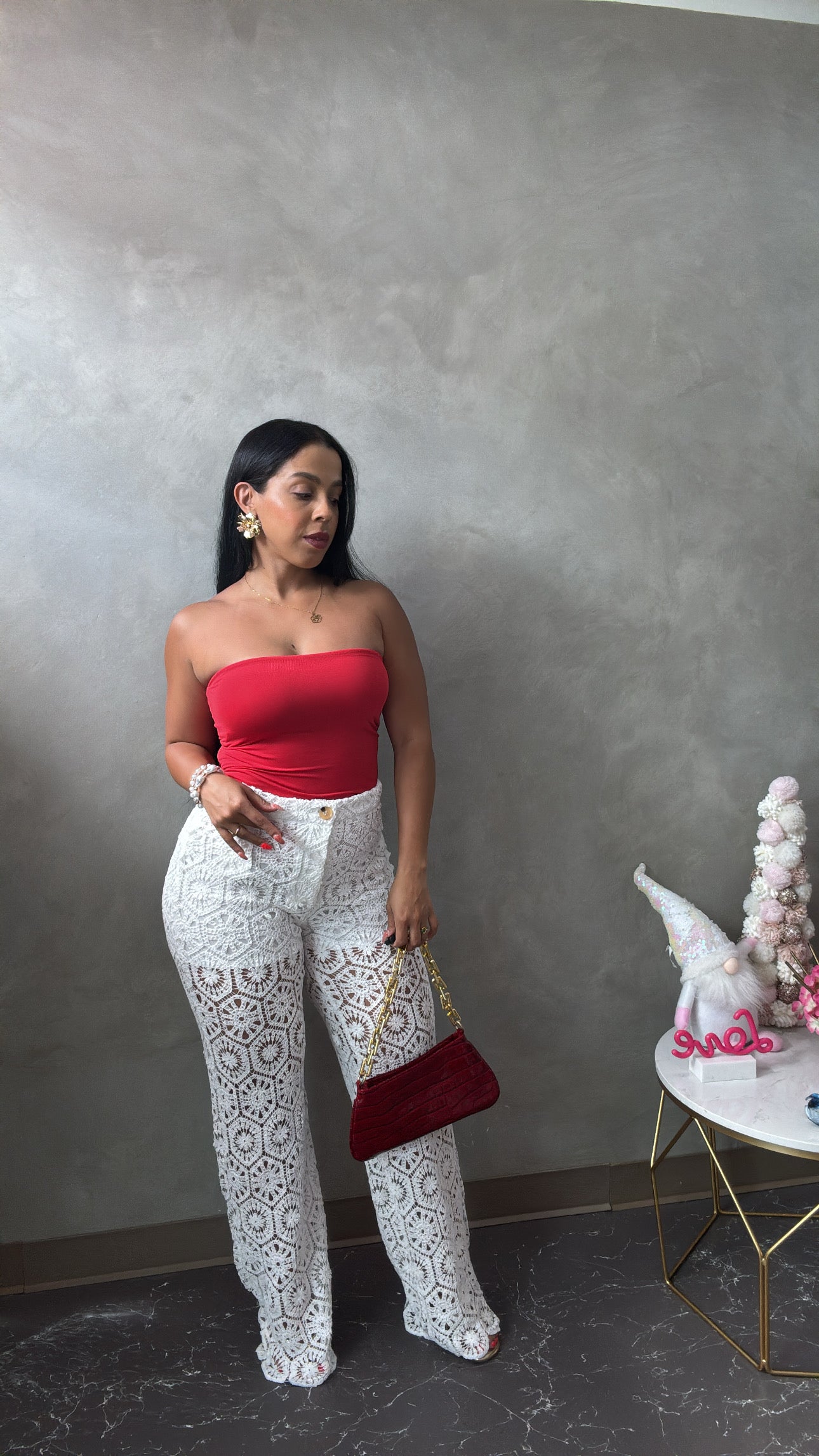 White Crochet Pant