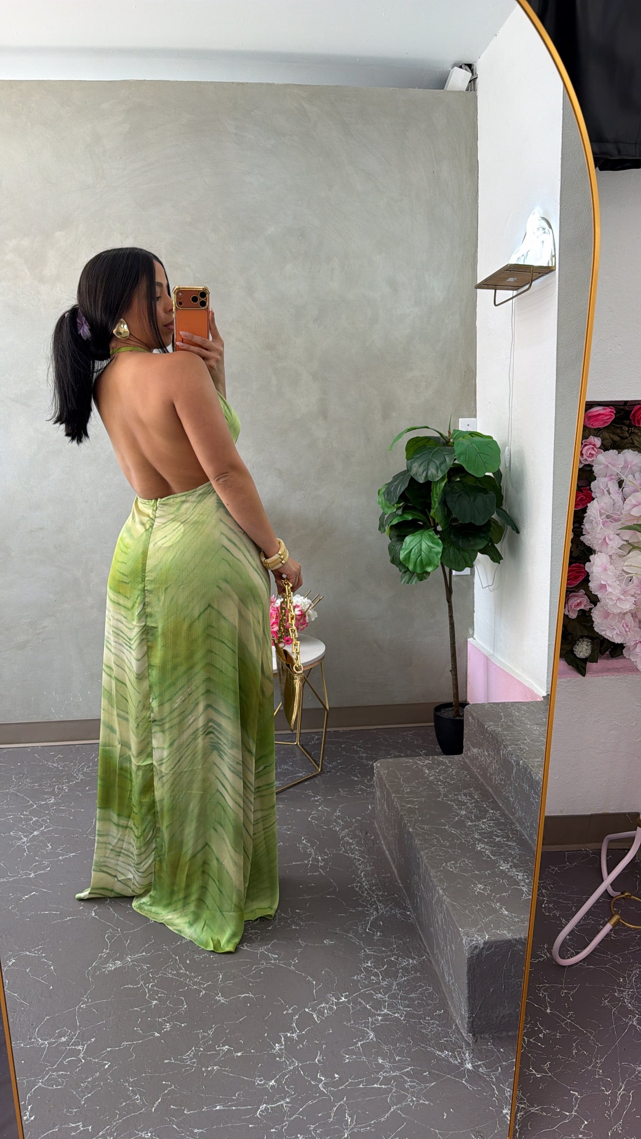 Lime Satin Maxi