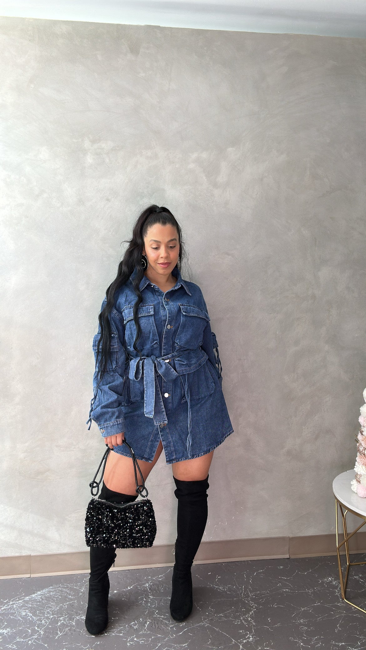 Demin cargo dress & jacket