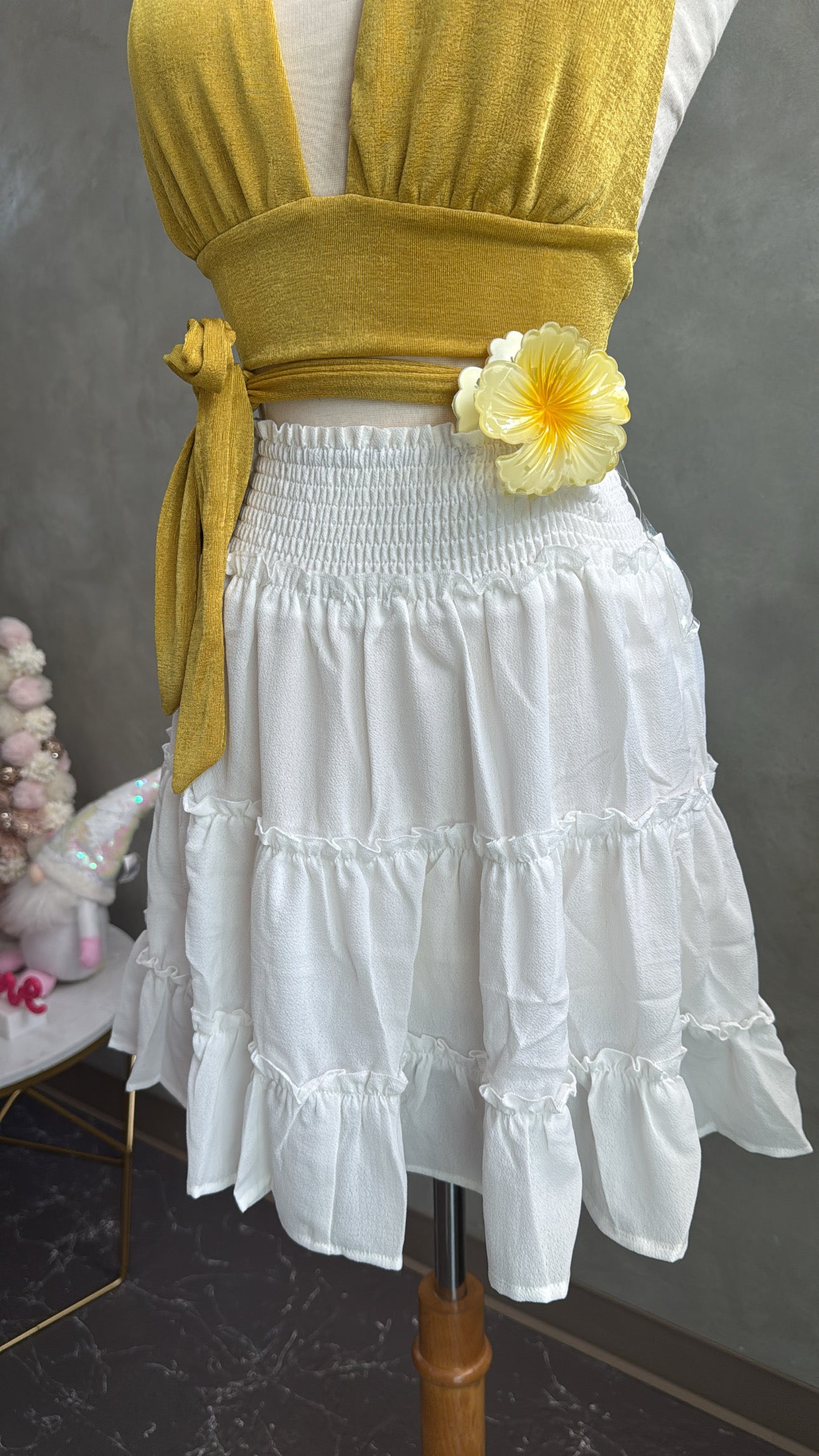 White tropical skirt
