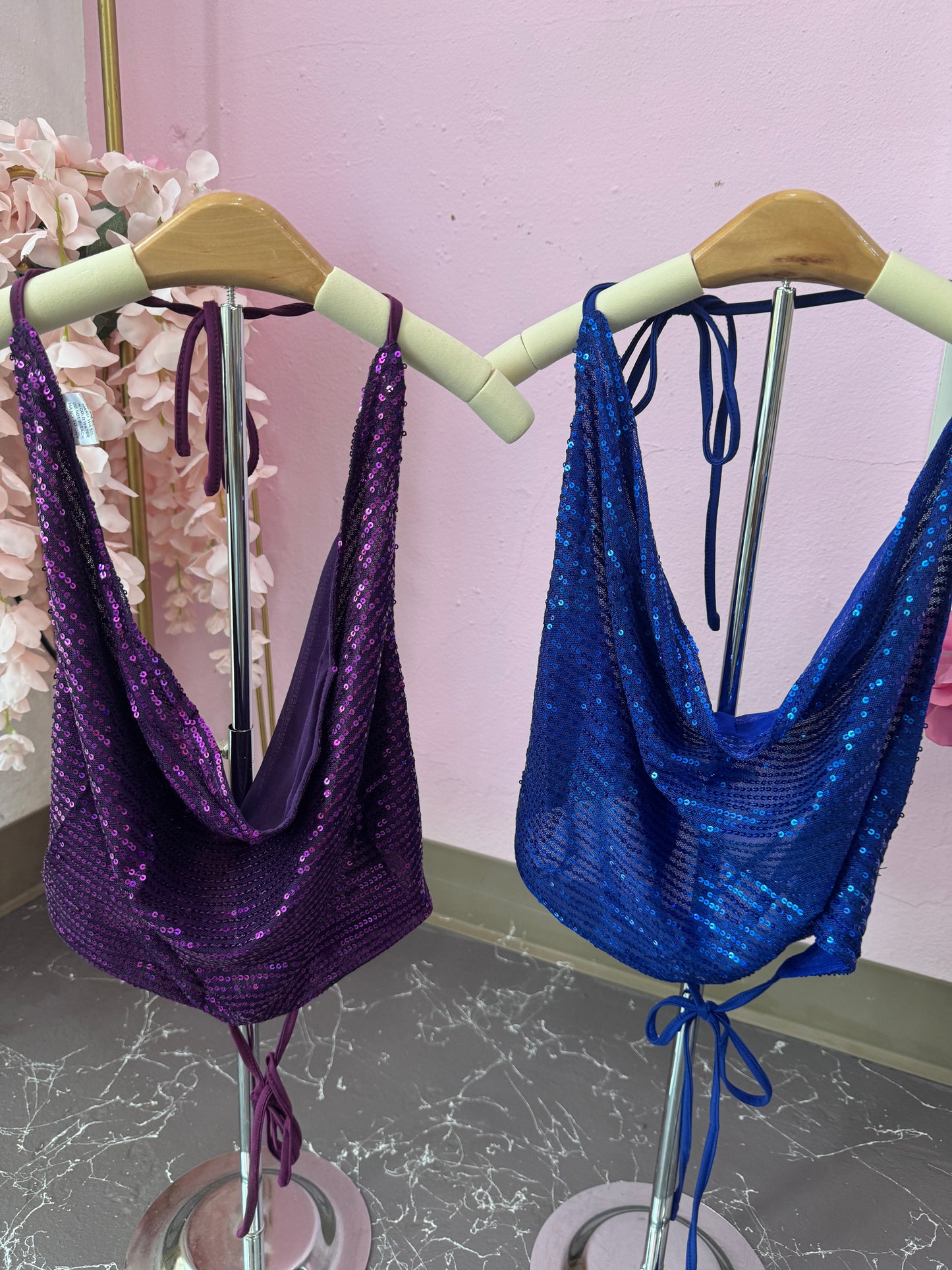 Sequin V Top (2 colors)