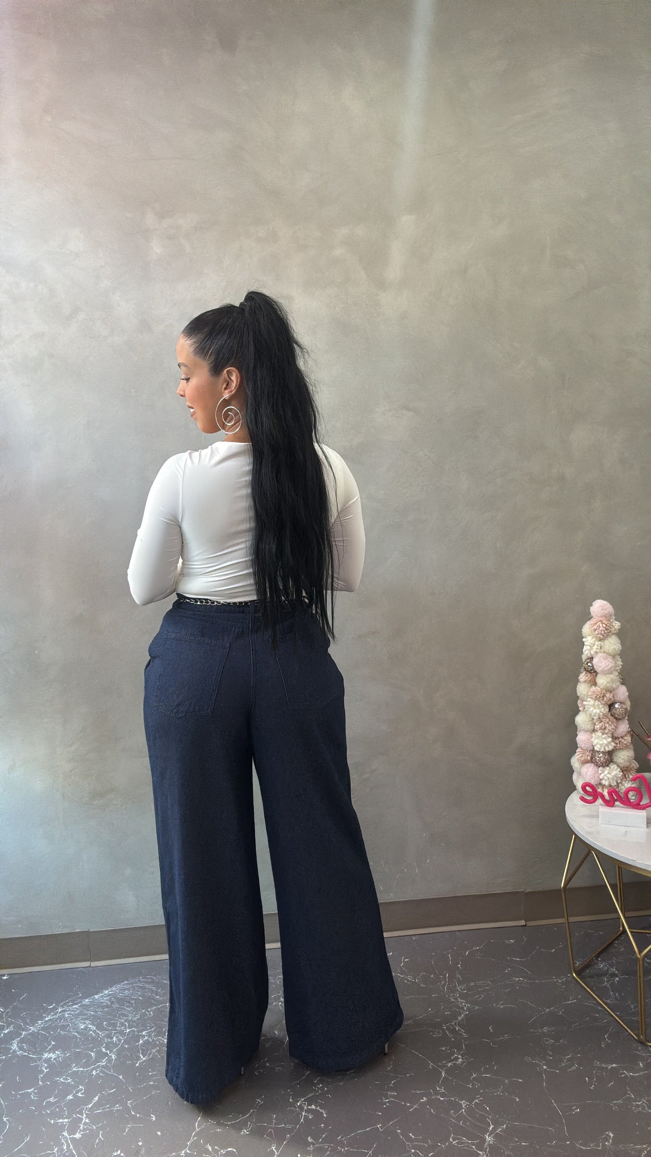 Denim trouser palazzo (Exclusive)