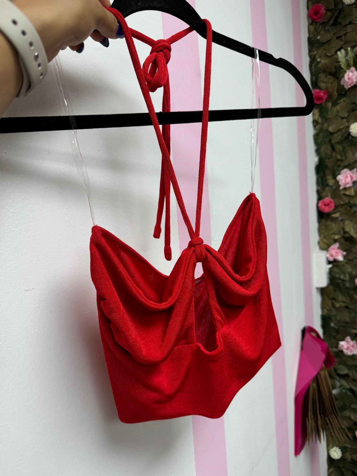 Red crop top