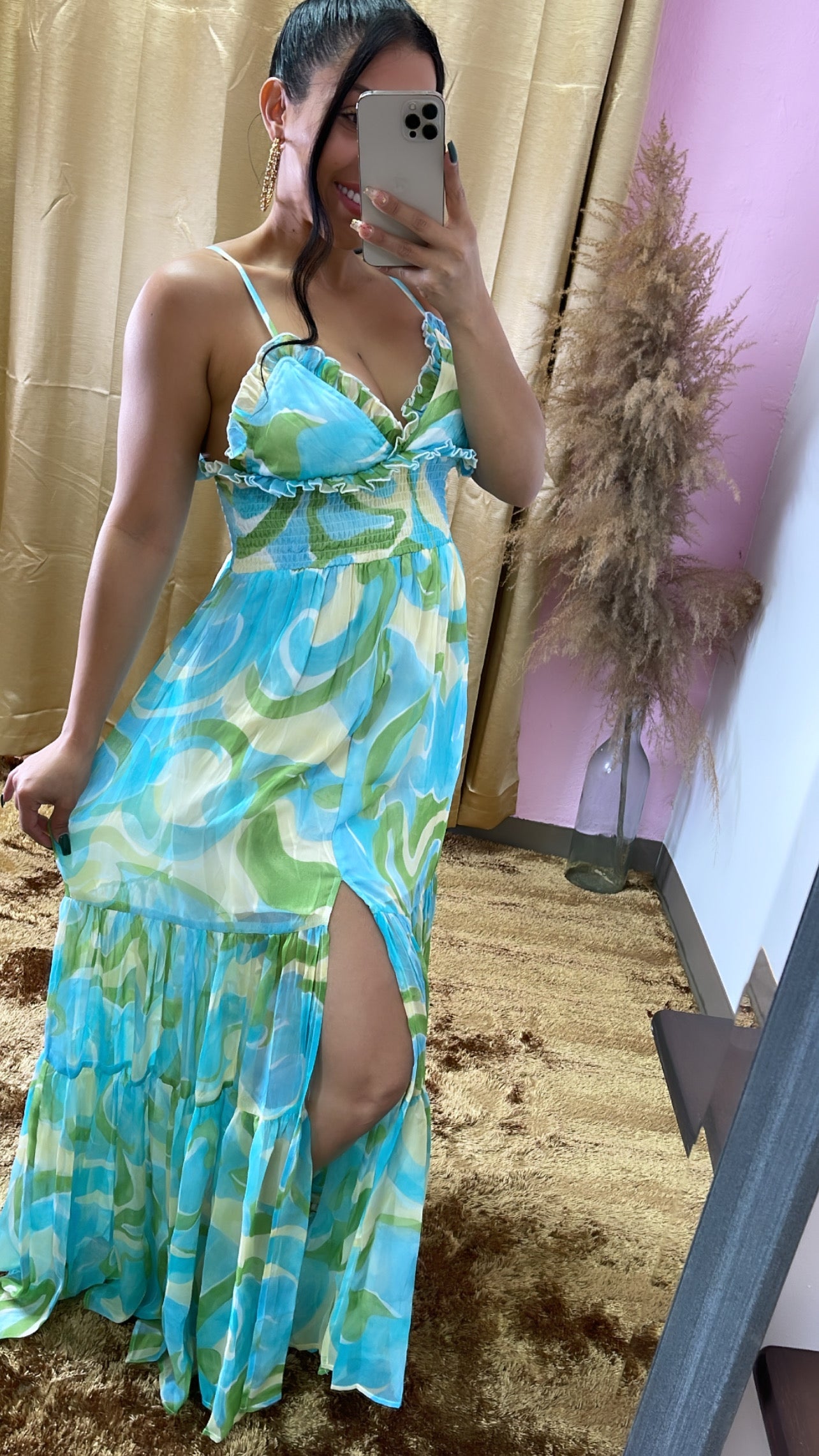 Aqua green maxi