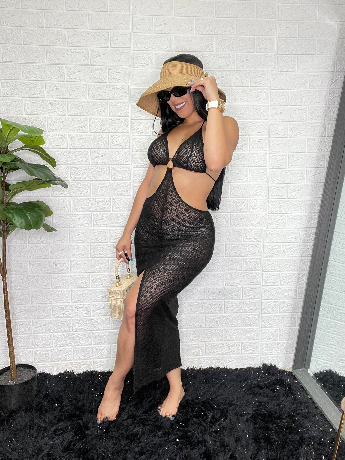 Black coverup dress