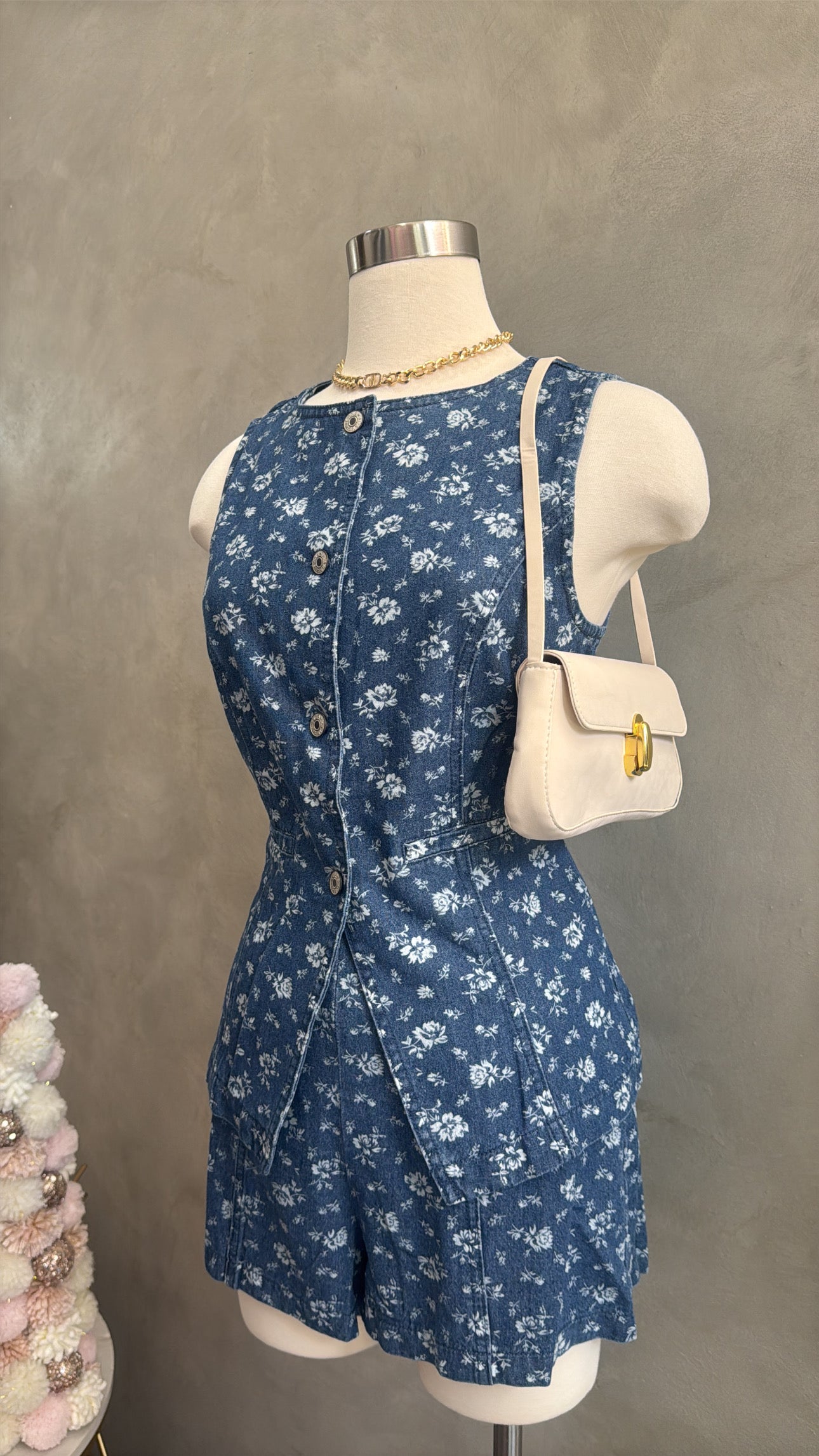 Flower print demin set