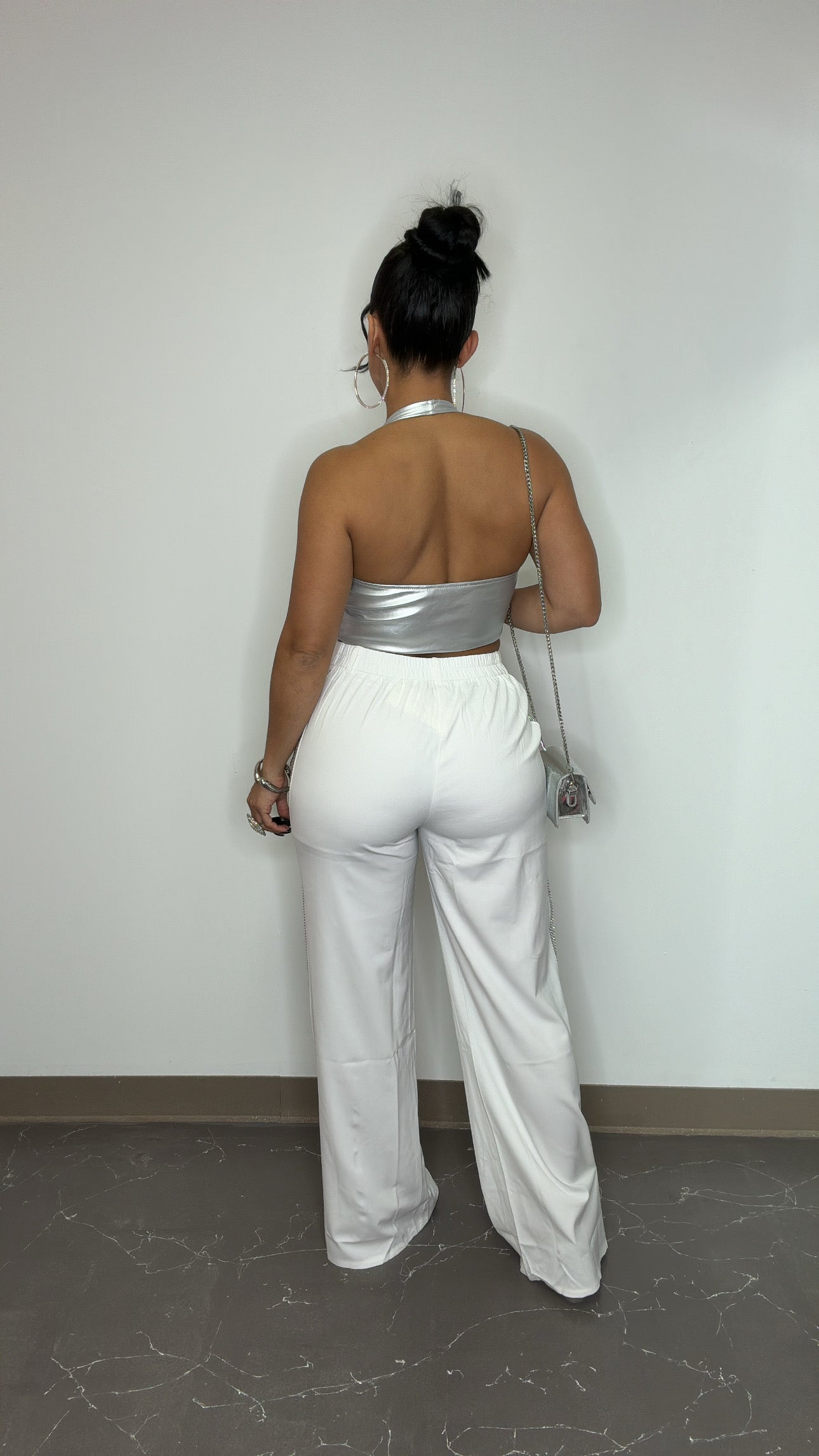 White Side Diamond Pant