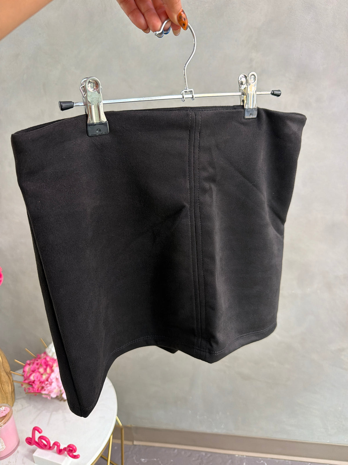 Basic velvet mini skirt