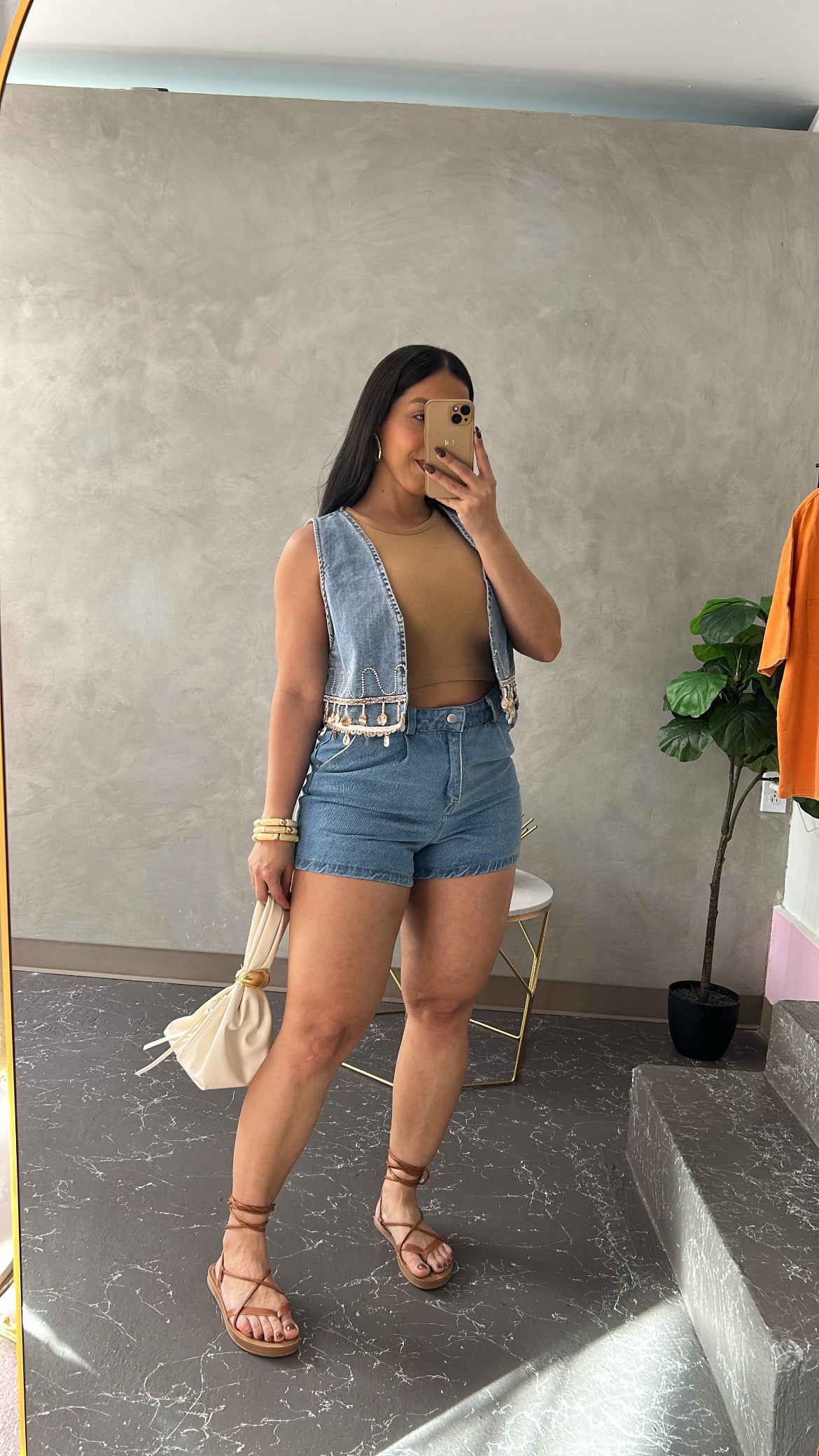 Paperbag Denim Short