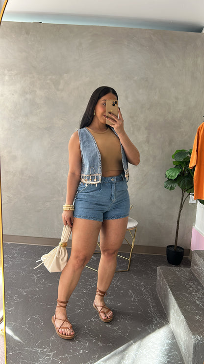 Paperbag Denim Short