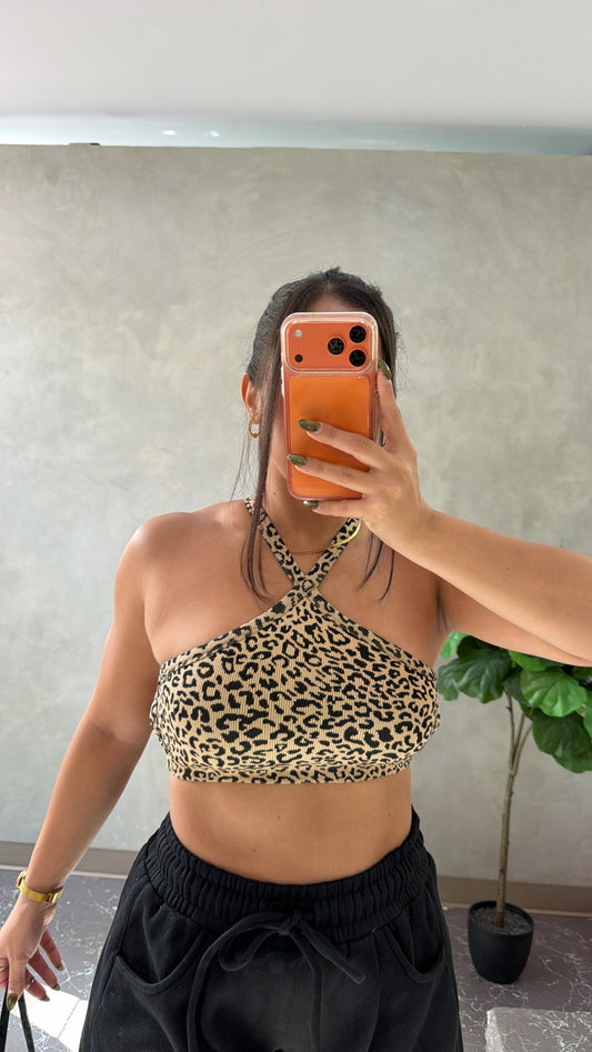 Leopard crop top