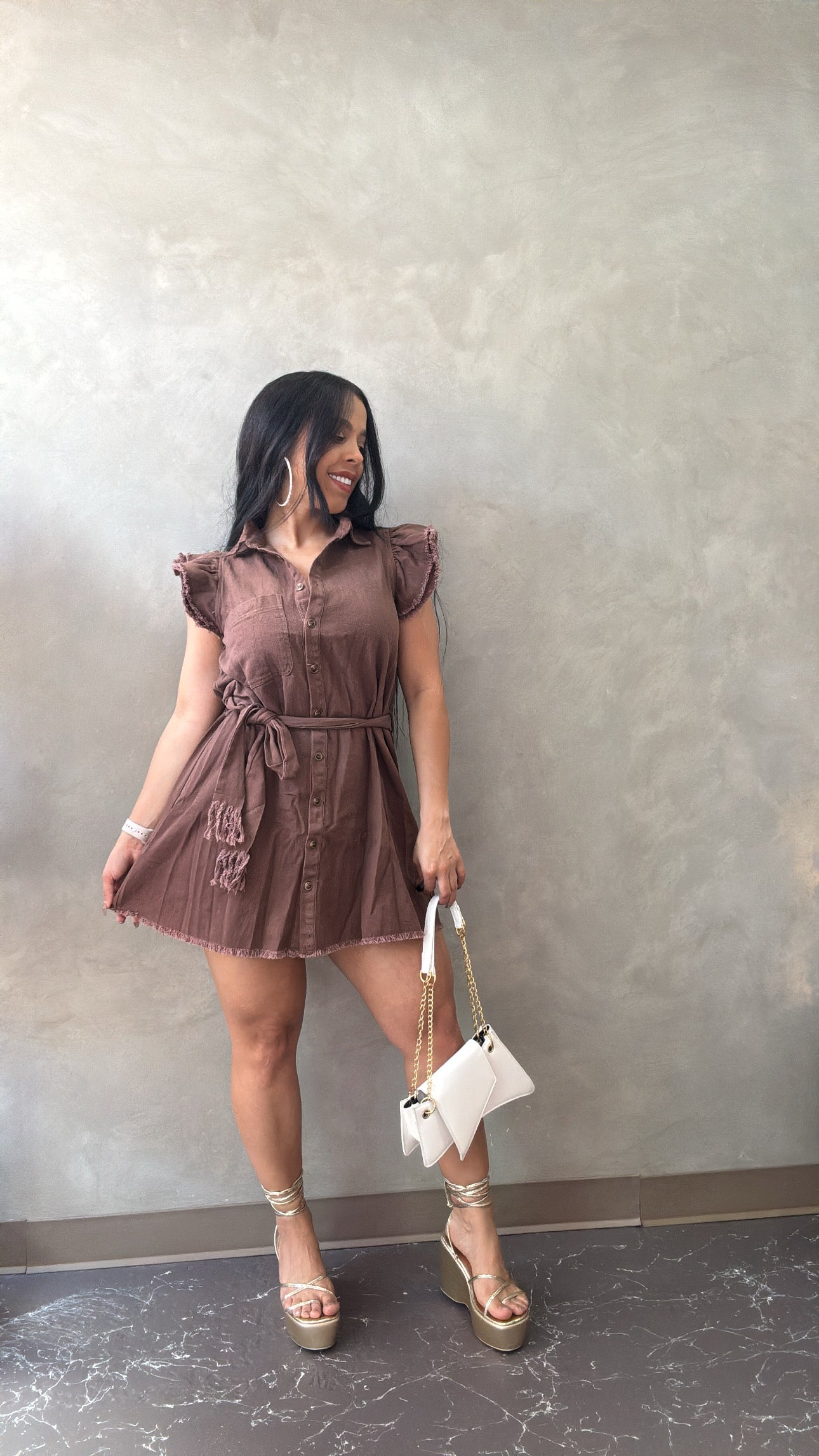 Brown Denim Dress