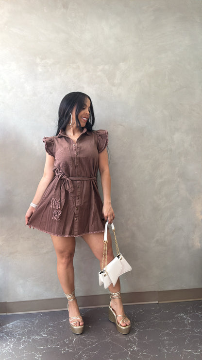 Brown Denim Dress