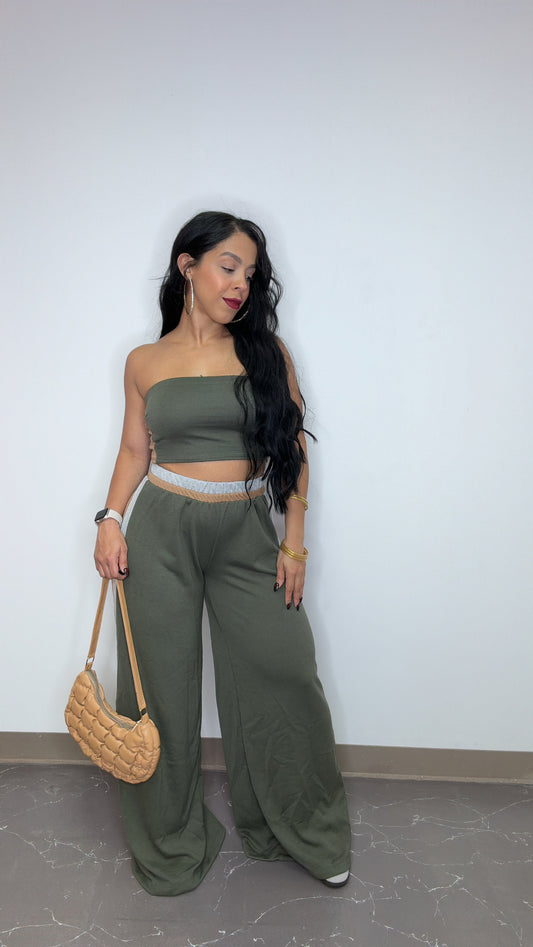 Olive Combo Pant Set