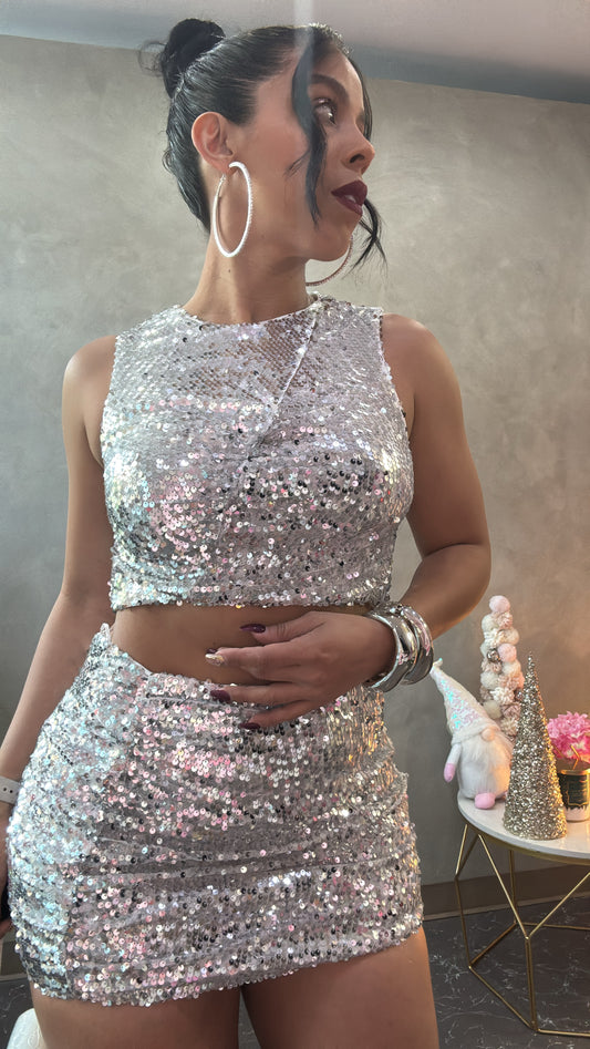 Silver Sequin Dress