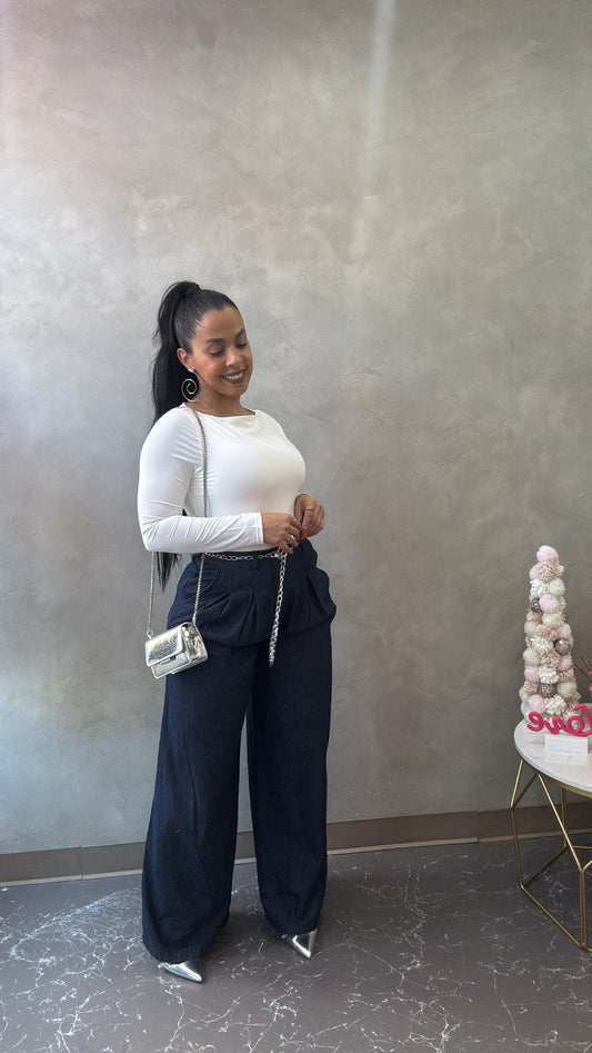 Denim trouser palazzo (Exclusive)