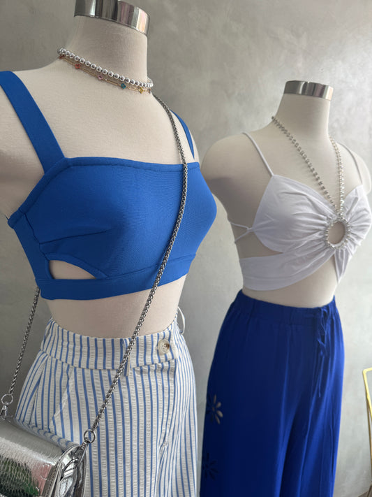 Blue crop top