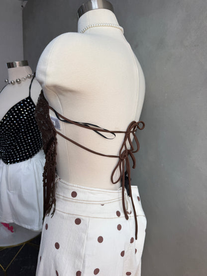 Mocca Fringe Top