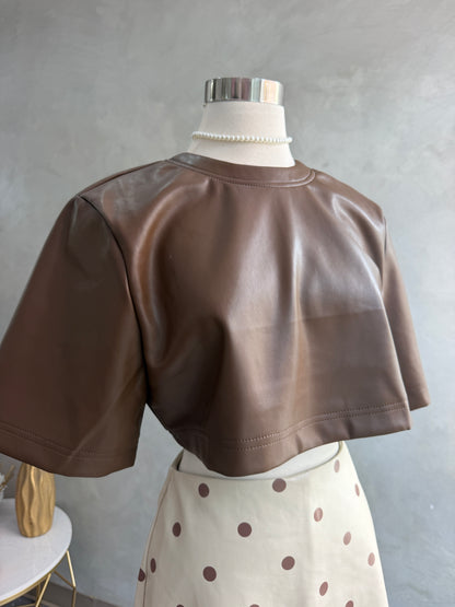 Chocolate leather Top