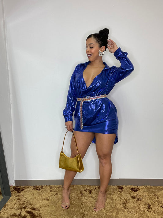 Metallic Blue Dress