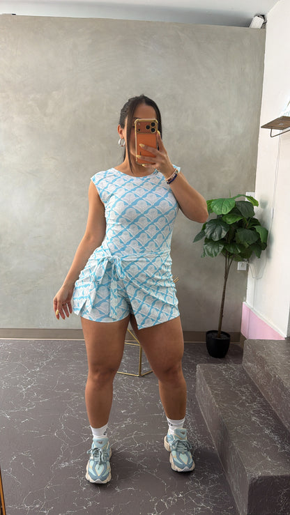 Aqua Bloom Romper