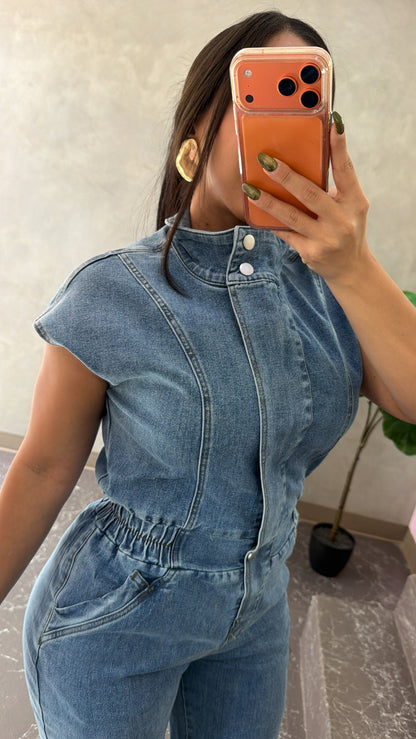 Trendy Denim Jumpsuit