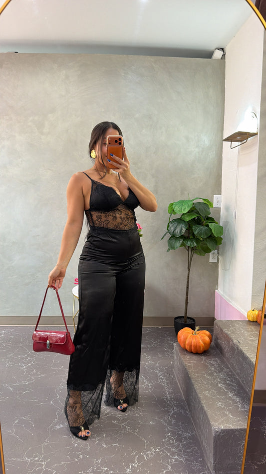 Satin & Lace Jumpsuit