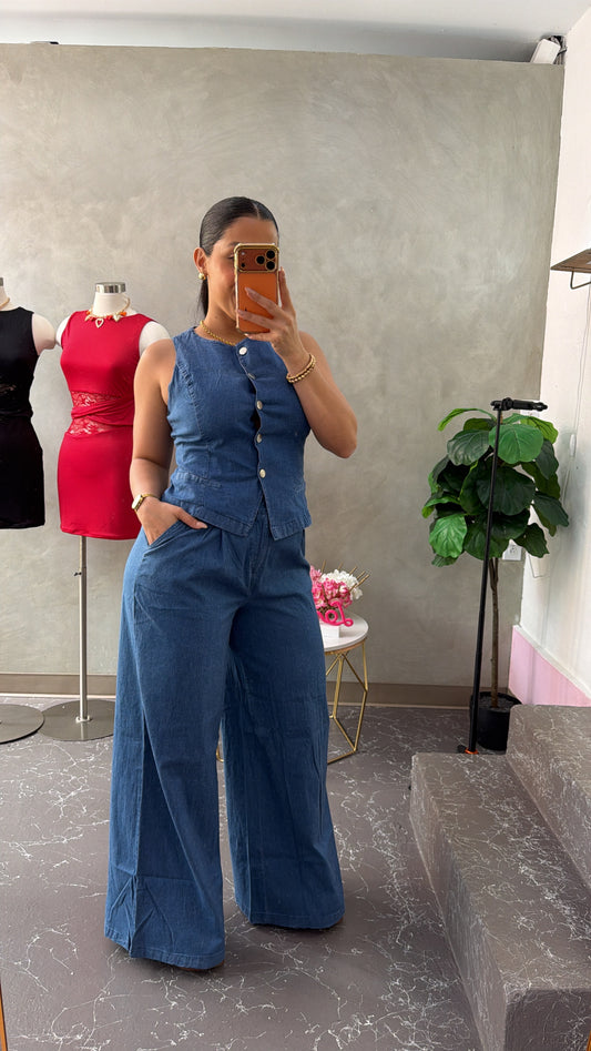 Vest Denim Set