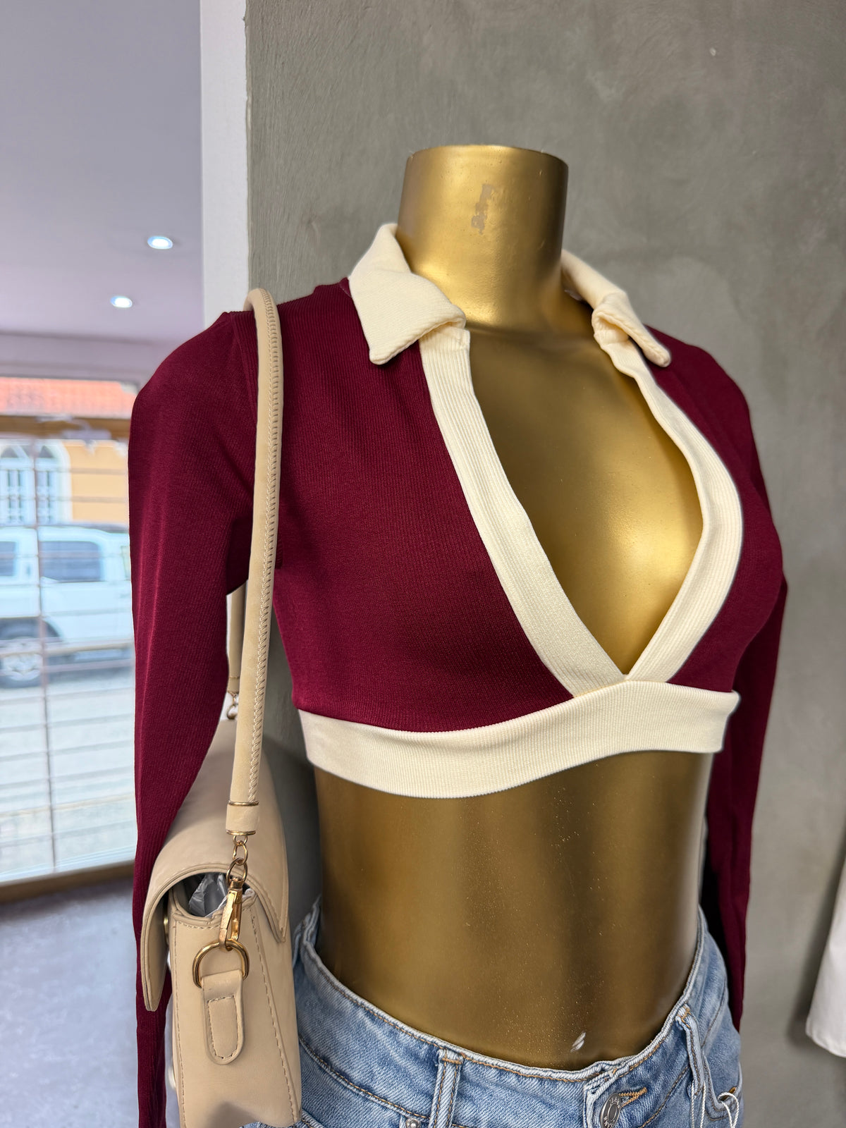 Double Tone Crop Top