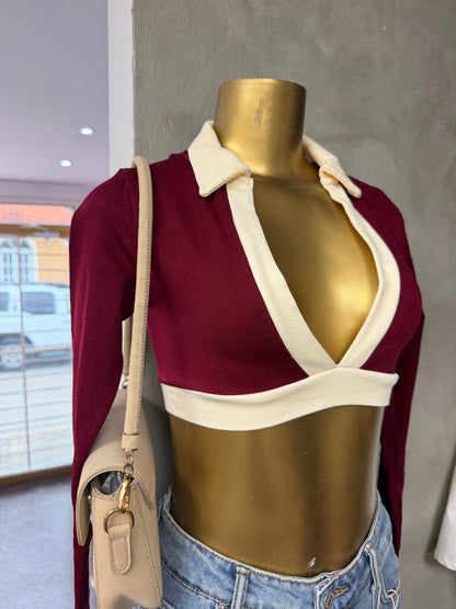 Double Tone Crop Top