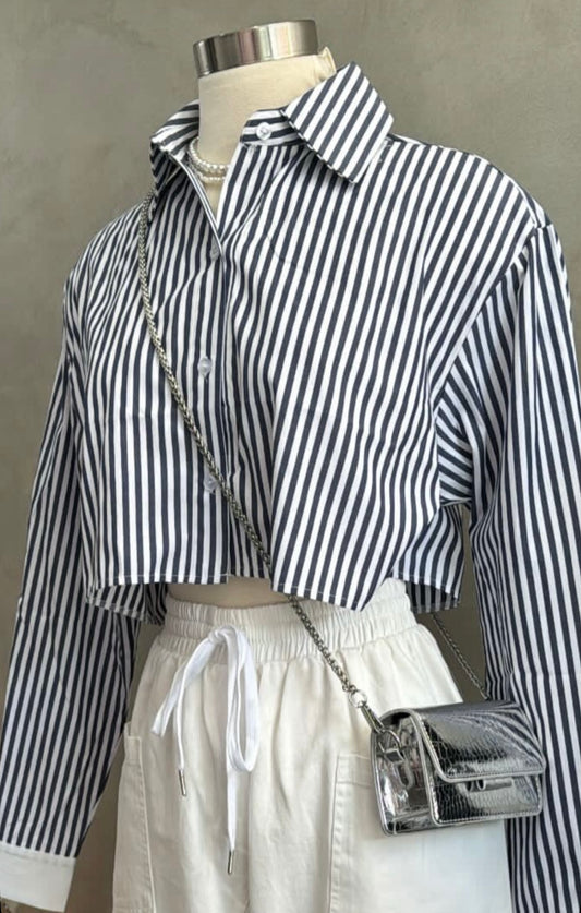 Stripe Crop Blouse