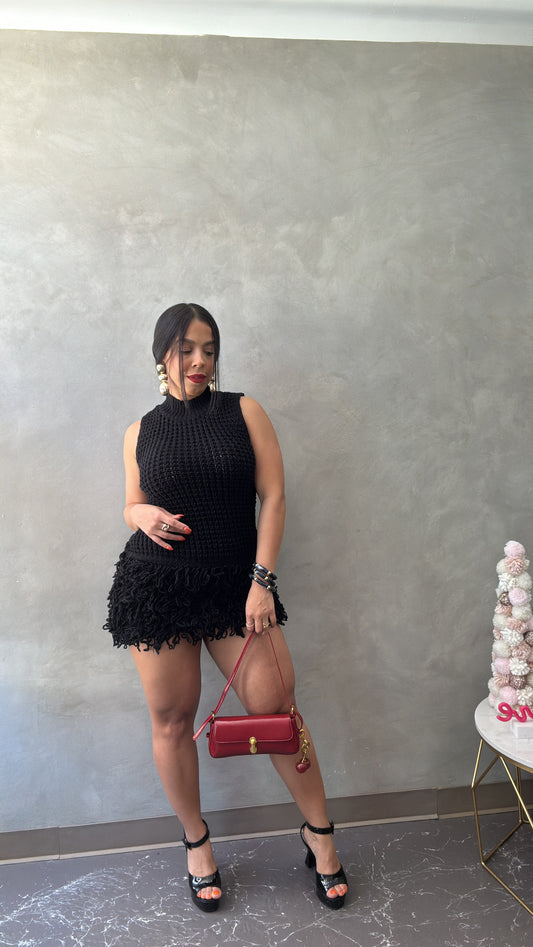 Turtle neck knit dress