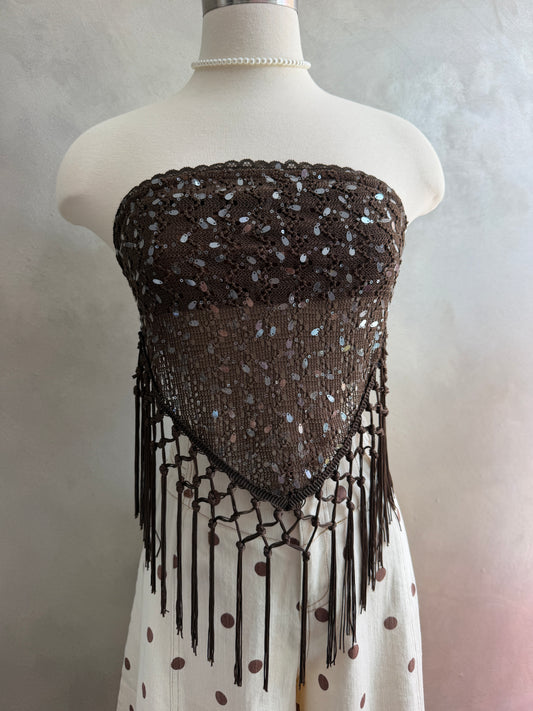 Mocca Fringe Top