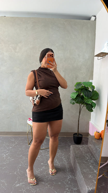 Basic velvet mini skirt