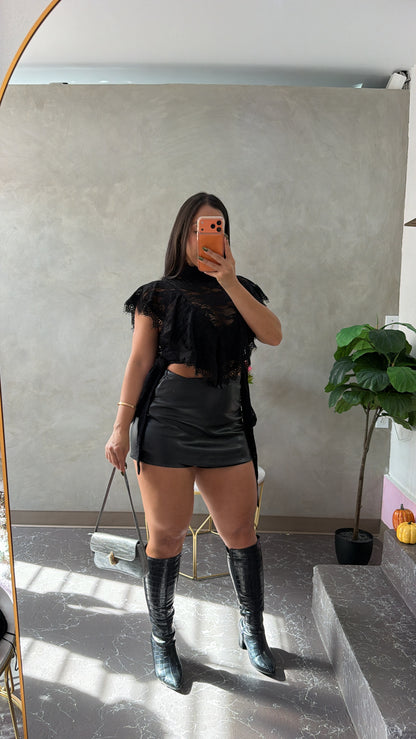 Leather Skort