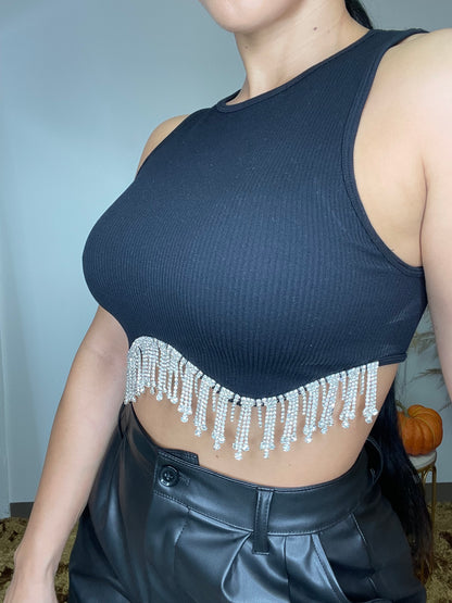 Rhinestone Black top