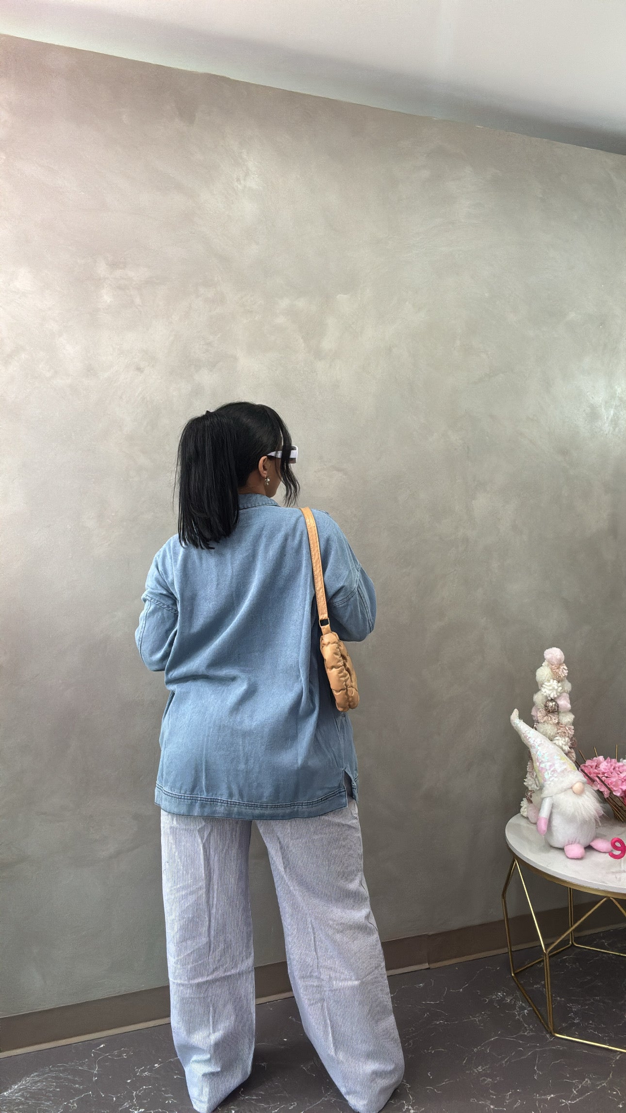 Denim long jacket