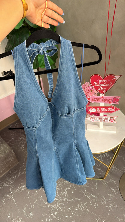Denim Flare Dress (2 colors)