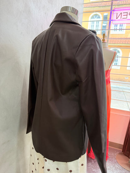Chocolate Leather Blazer
