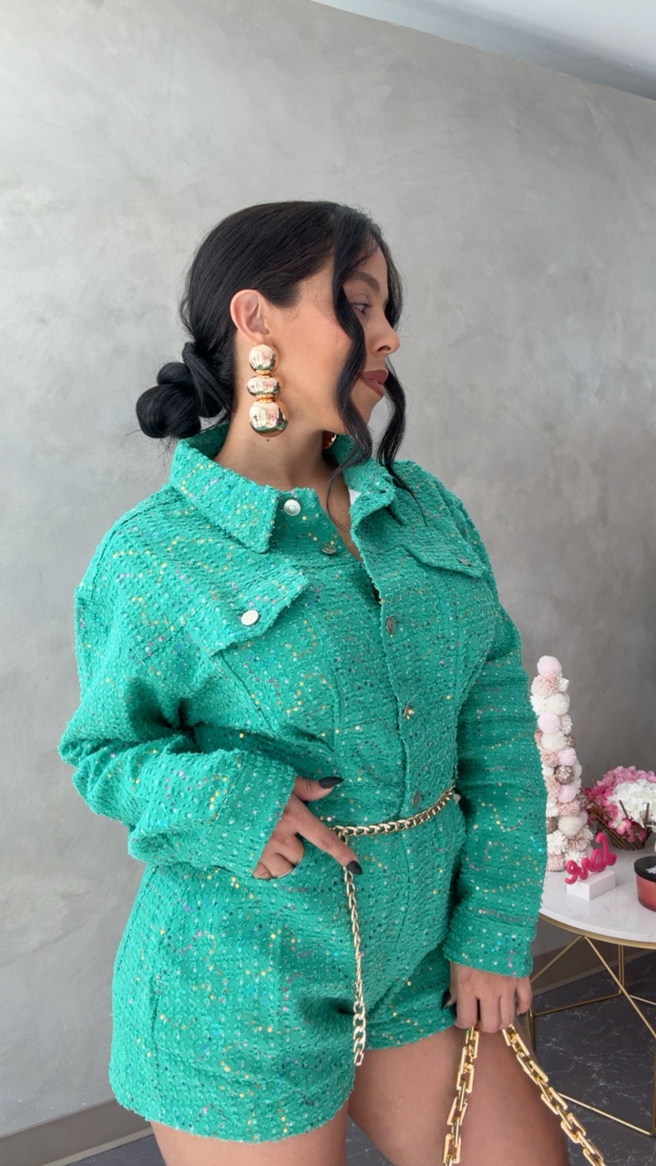 Green Sequin Jumpsuit