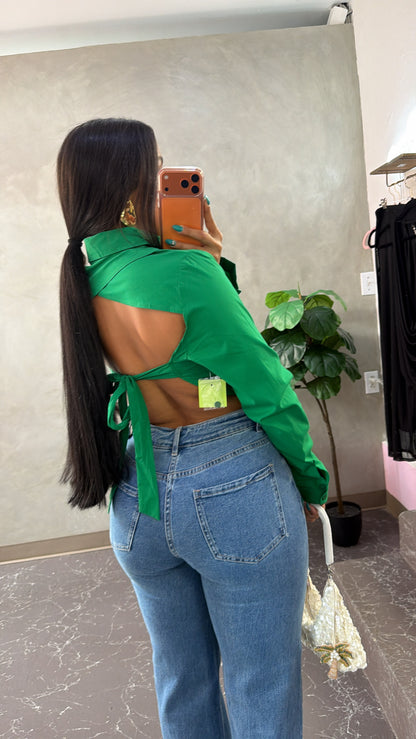 Green Openback Top