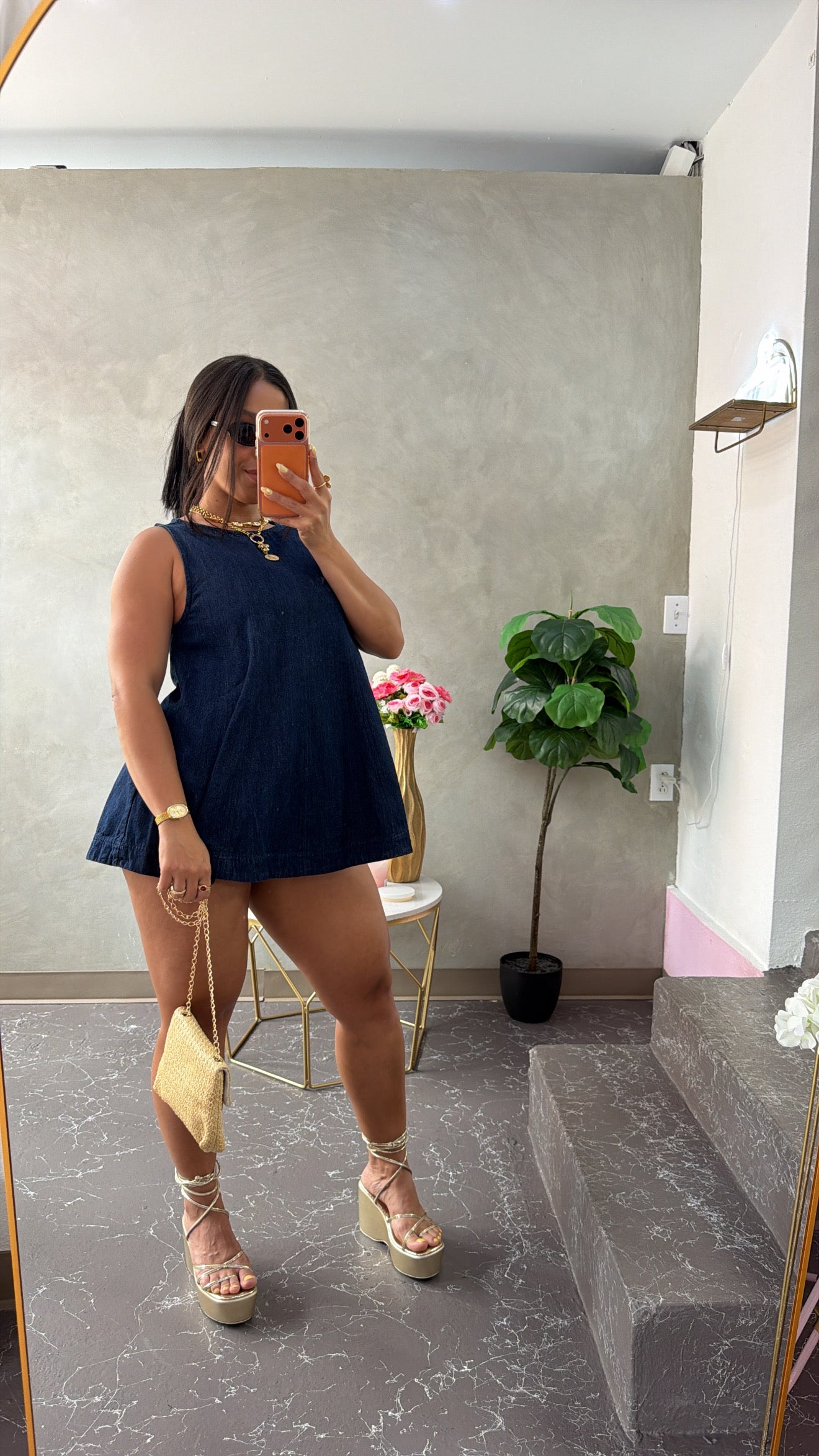 Denim Trapez Set