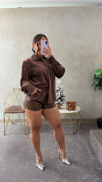 Brown leather Pant