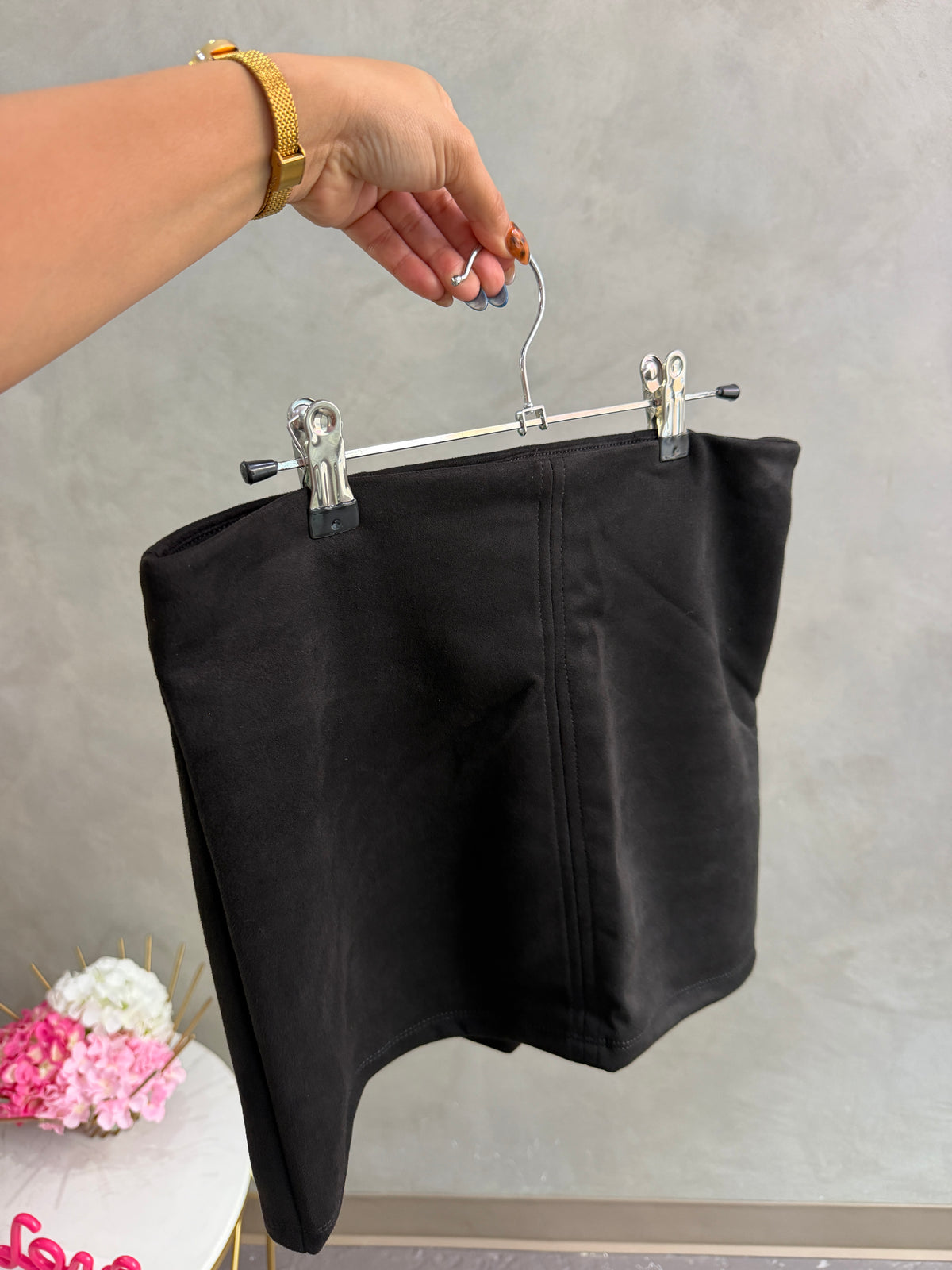 Basic velvet mini skirt