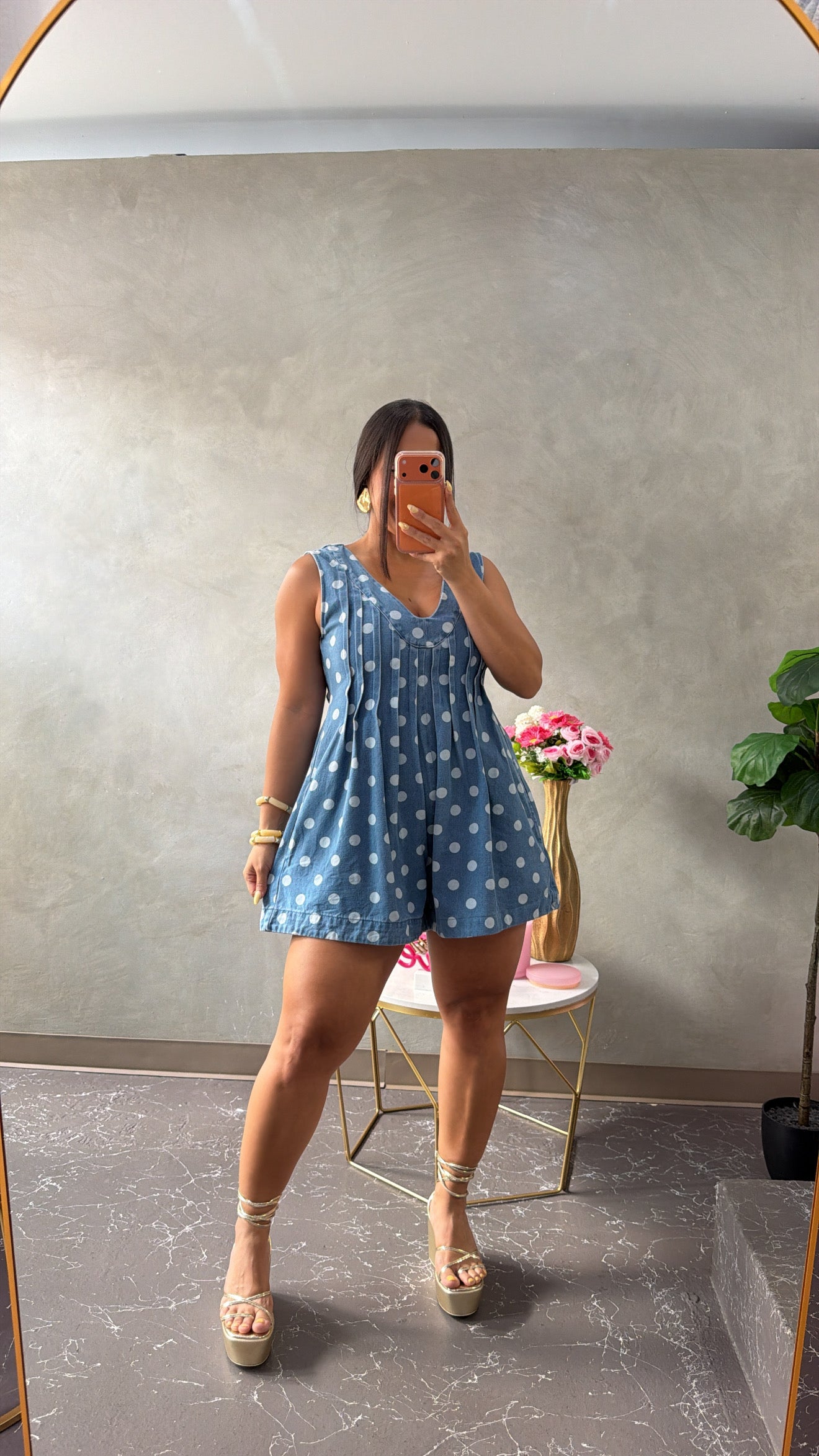 Pleat V Neck Romper ( 2 colors)