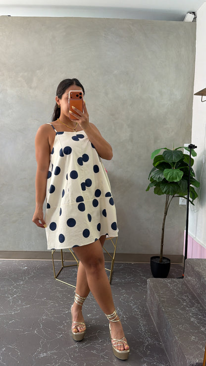 Navy polkadots Dress