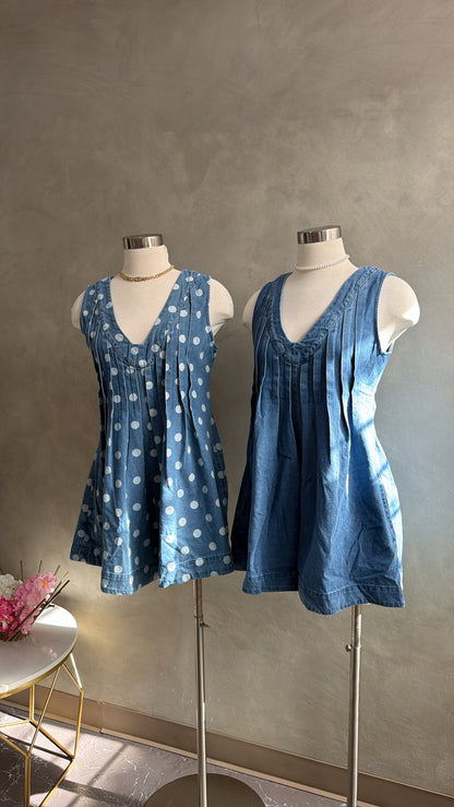 Pleat V Neck Romper ( 2 colors)